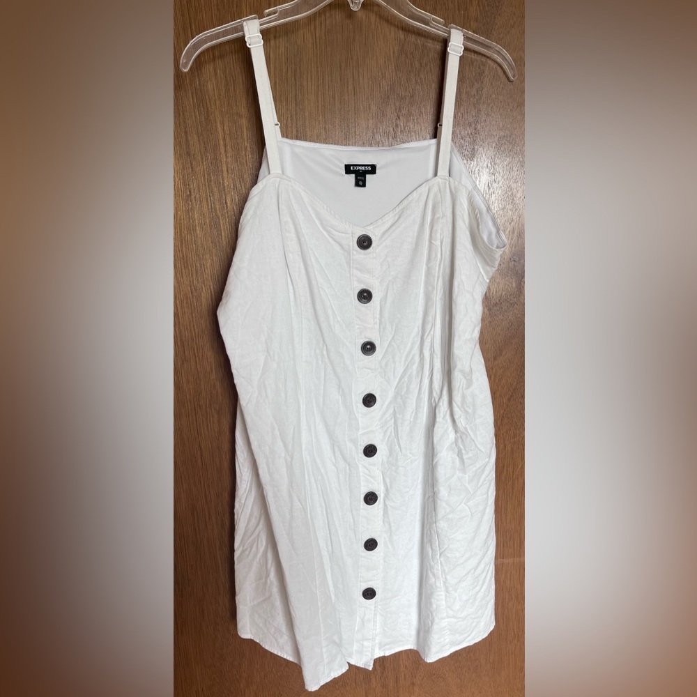 Express Black and White Sleeveless Buttoned Mini Dress